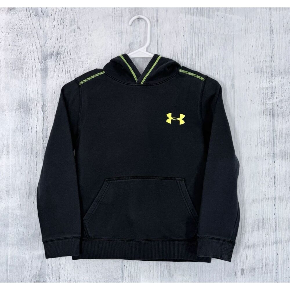 Under Armour Boy's Youth XS Hoodie Pullover Black & Yellow Size 6/7 yrs